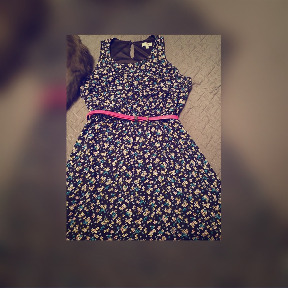 Floral Dress with Belt